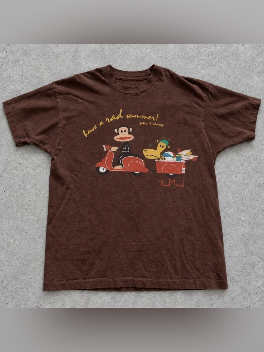 Gildan Paul Frank Scooter Graphic T-Shirt Dark Chocolate Brown For Unisex